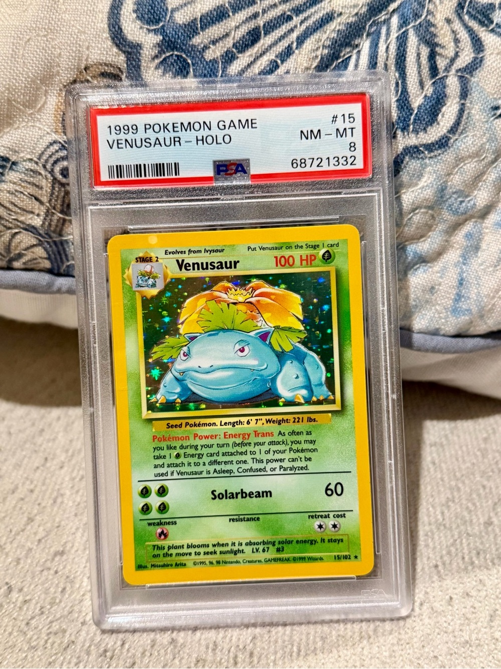 1999 Pokemon Game Venusaur  Holo Base set #4 PSA 8